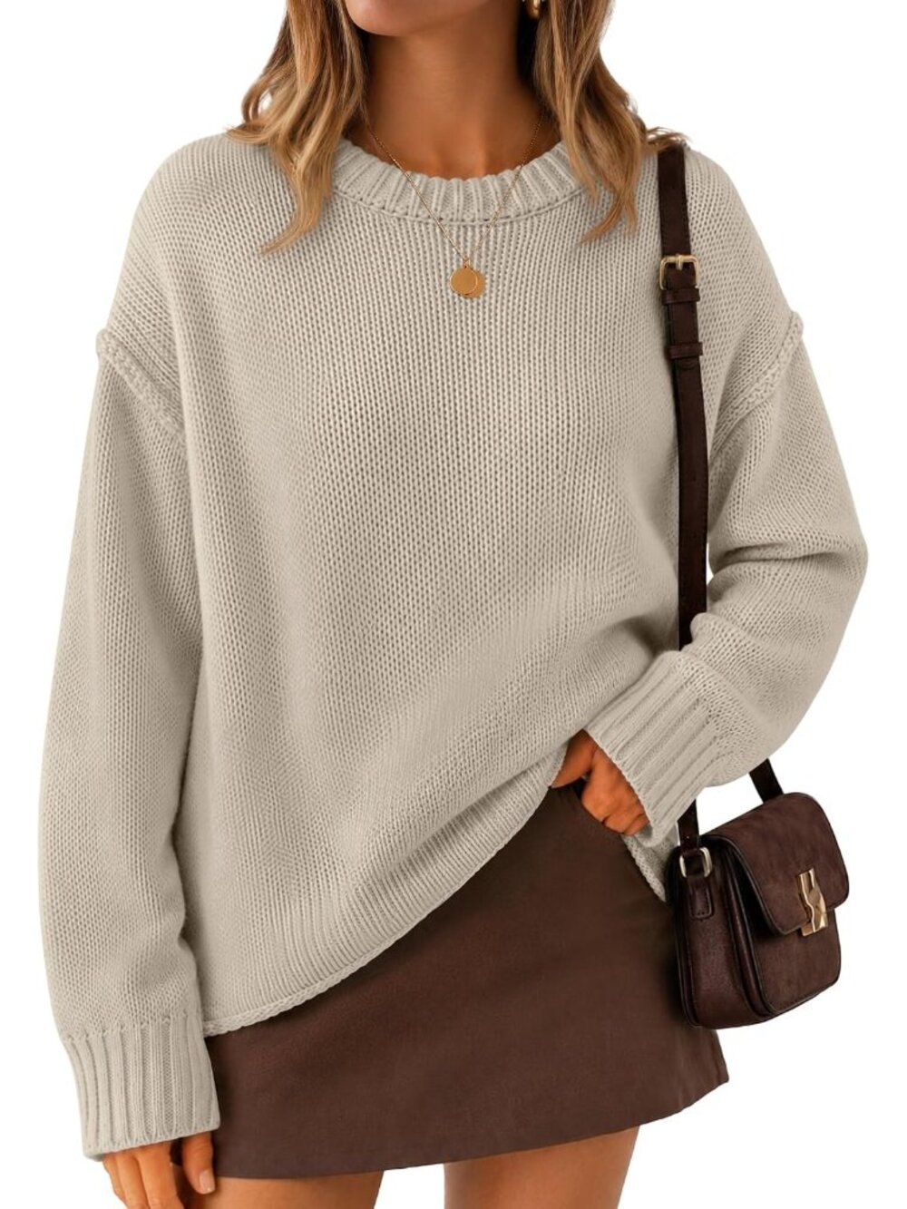 Fall 2026 Women's Oversized Chunky Crewneck Sweater